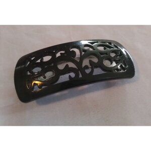 Goody Slideproof Autoclasp Carved Hair Barrette Black